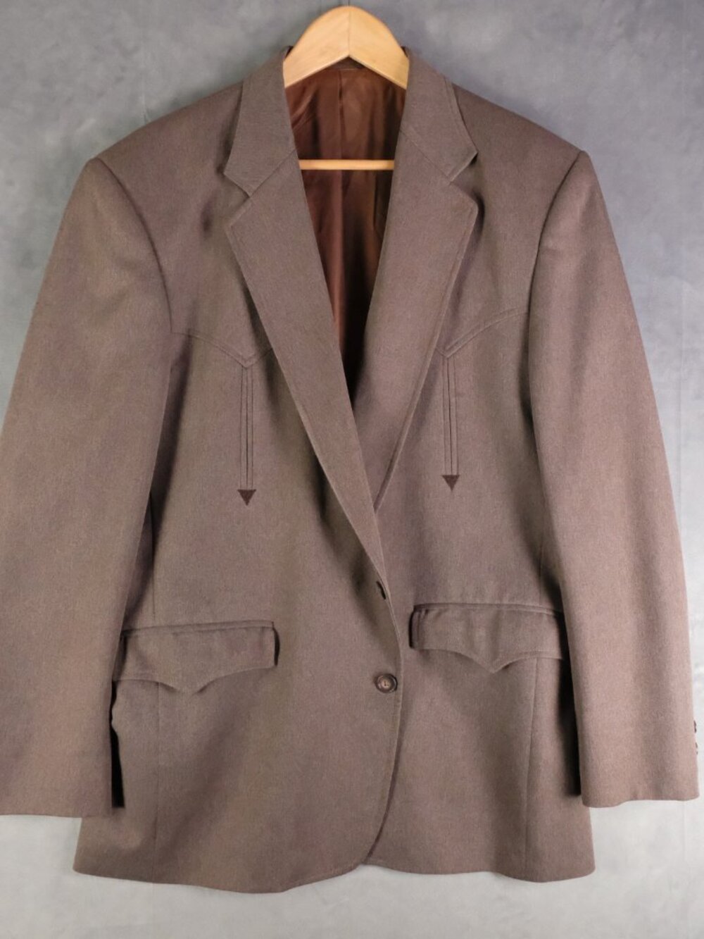 Circle S Suit Mens 42L 36x32 Tall Brown Two Button Vented Western Cowboy Vintage